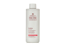 Cantabria Labs IRALTONE fortifying shampoo bottle shows scalp care and hair strength.