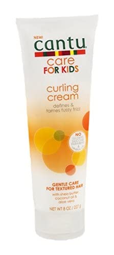 Cantu Care for Kids Curling Cream bottle 8-ounce for gentle curl definition.