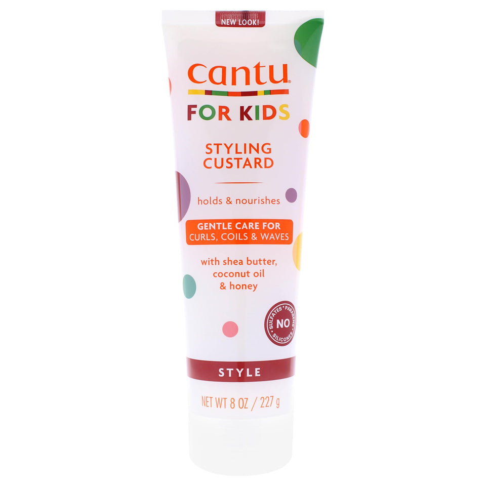 Cantu Care for Kids Styling Custard 8 oz tubes in a pack 2 for soft defined textured hair.