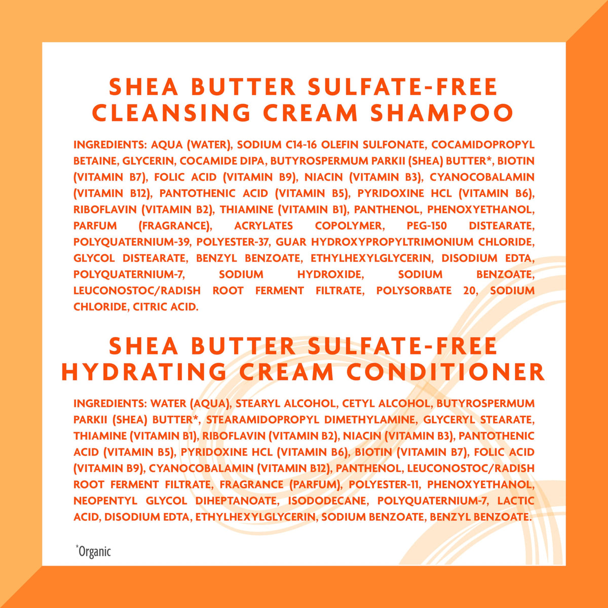 Cantu Shea Butter product duo image emphasizing gentle care and no harsh ingredients.