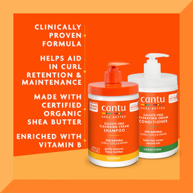 Cantu Shea Butter conditioner bottle ready to detangle and soften.