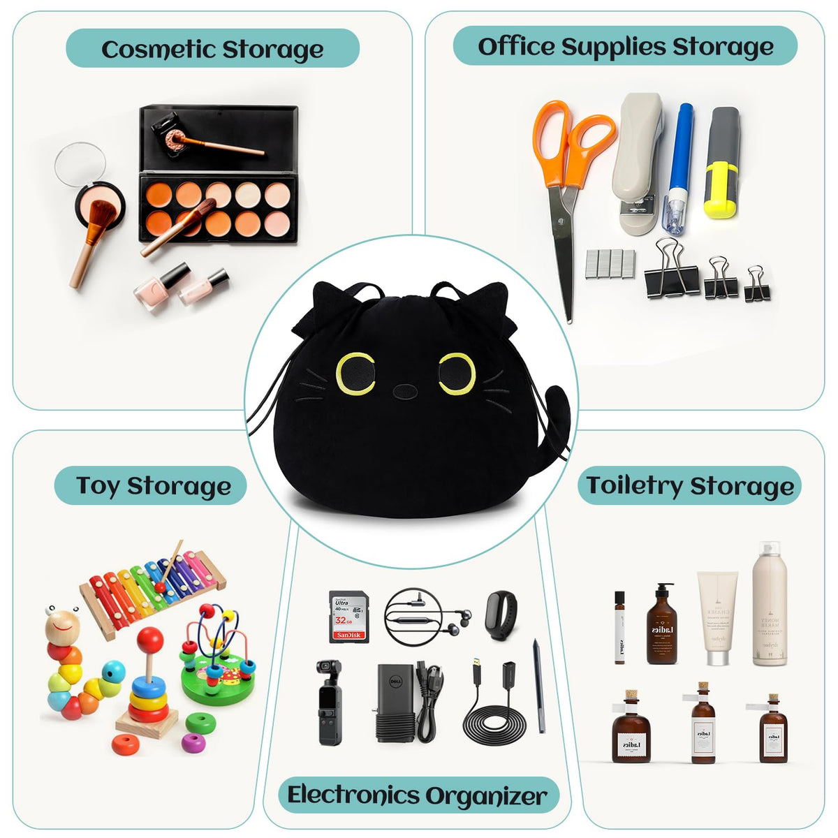 Cantustime Cute Cat Design adds playful charm while organizing daily essentials.