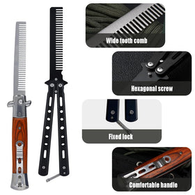 Canumer folding pocket practice comb ideal for quick touch-ups during outdoor activities
