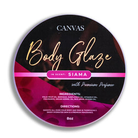 Canvas Beauty Siama Body Glaze jar delivering rich, non-greasy hydration.