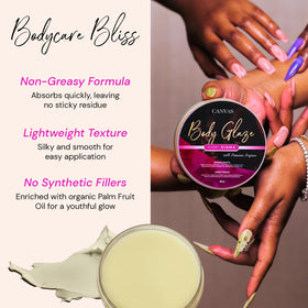 Canvas Beauty Siama Body Glaze absorbed on damp skin for lasting moisture.