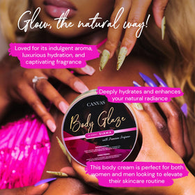 Beeswax, jojoba oil, and rice bran blend in Canvas Beauty Siama Body Glaze.