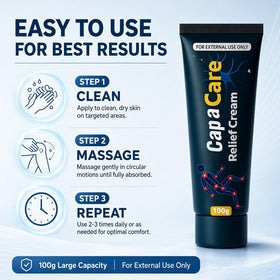 Capacare Neuropathy Relief Cream being applied to back area
