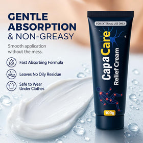 Capacare Neuropathy Relief Cream applied to the foot area