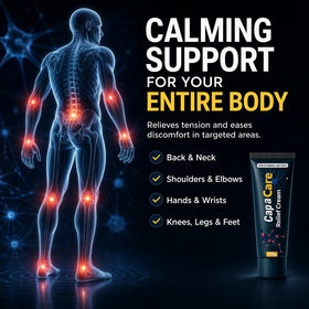 Capacare Neuropathy Relief Cream on hand for quick absorption