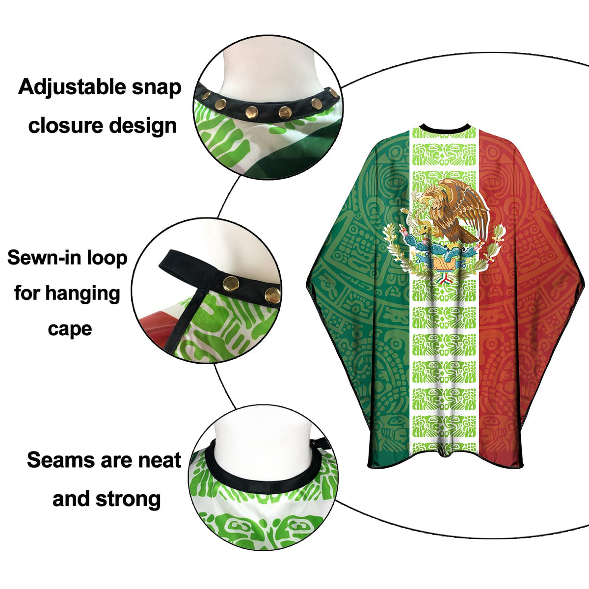 CapeshionPro cape features adjustable neck snaps for secure, comfortable fit.