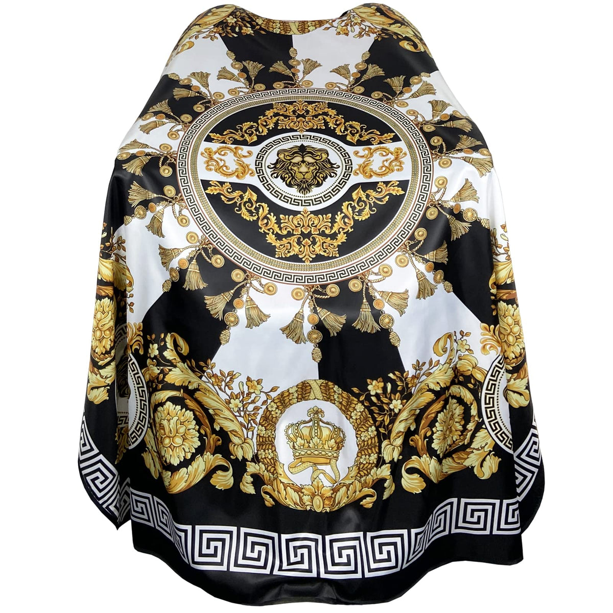 CapeshionPro barber cape with waterproof lining provides full protection during washing and styling.