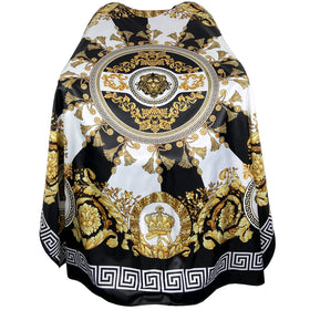 CapeshionPro barber cape with waterproof lining provides full protection during washing and styling.