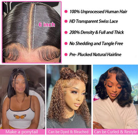 Caplina 200 density straight bob wig offers full volume without heaviness