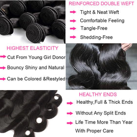 Caplina natural black bundles color blending with various shades.