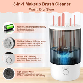 Capot centrifugal action gently cleans bristles and lifts residue.