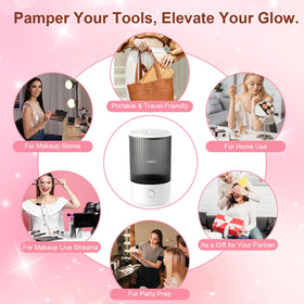 Capot compatible with brushes, sponges, and powder puffs for versatile care.