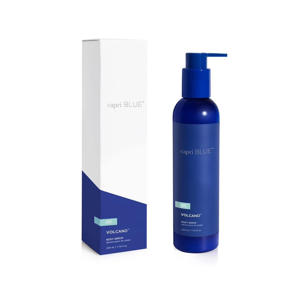 Capri Blue Volcano bottle of Body Hydrating Serum provides a hydrating boost for dry skin.