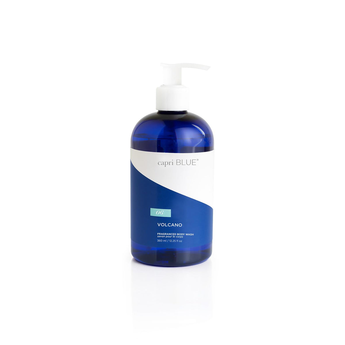 Capri Blue Volcano body wash bottle with pump for easy daily cleansing