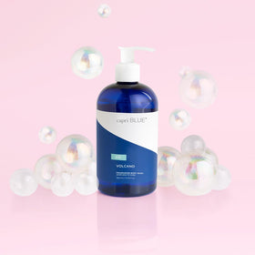 Capri Blue Volcano body wash foaming lather forming luxurious bubbles during shower