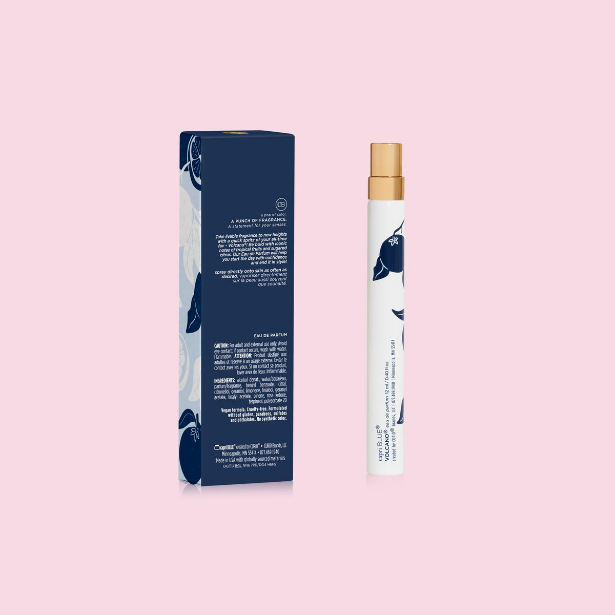 Capri Blue Volcano Flora Edit cap on sleek tube
