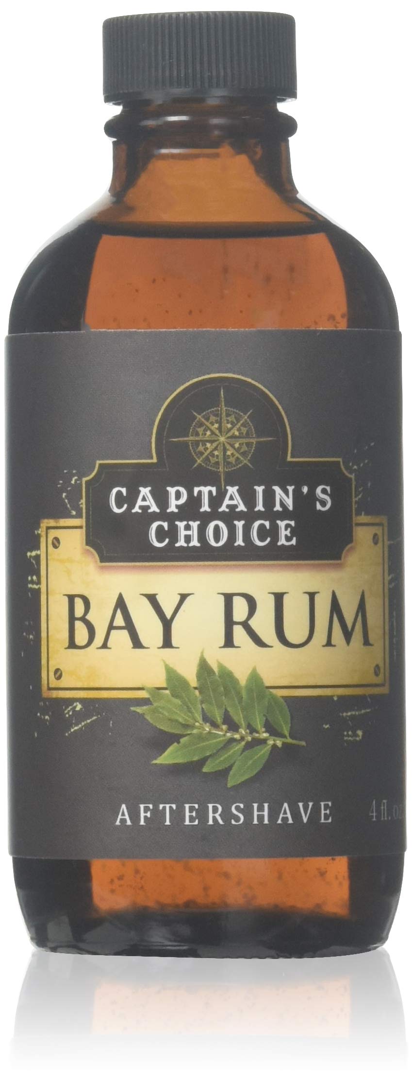 Captain's Choice Bay Rum aftershave in amber glass bottle offers a classic scent for daily grooming