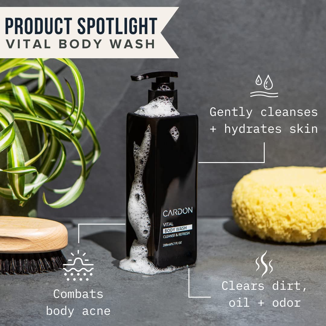 Close-up of rich lather from Cardon Body Wash for a refreshing cleanse.