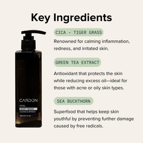 Cardon Acne Clearing Shampoo bottle designed for strong, nourished hair.