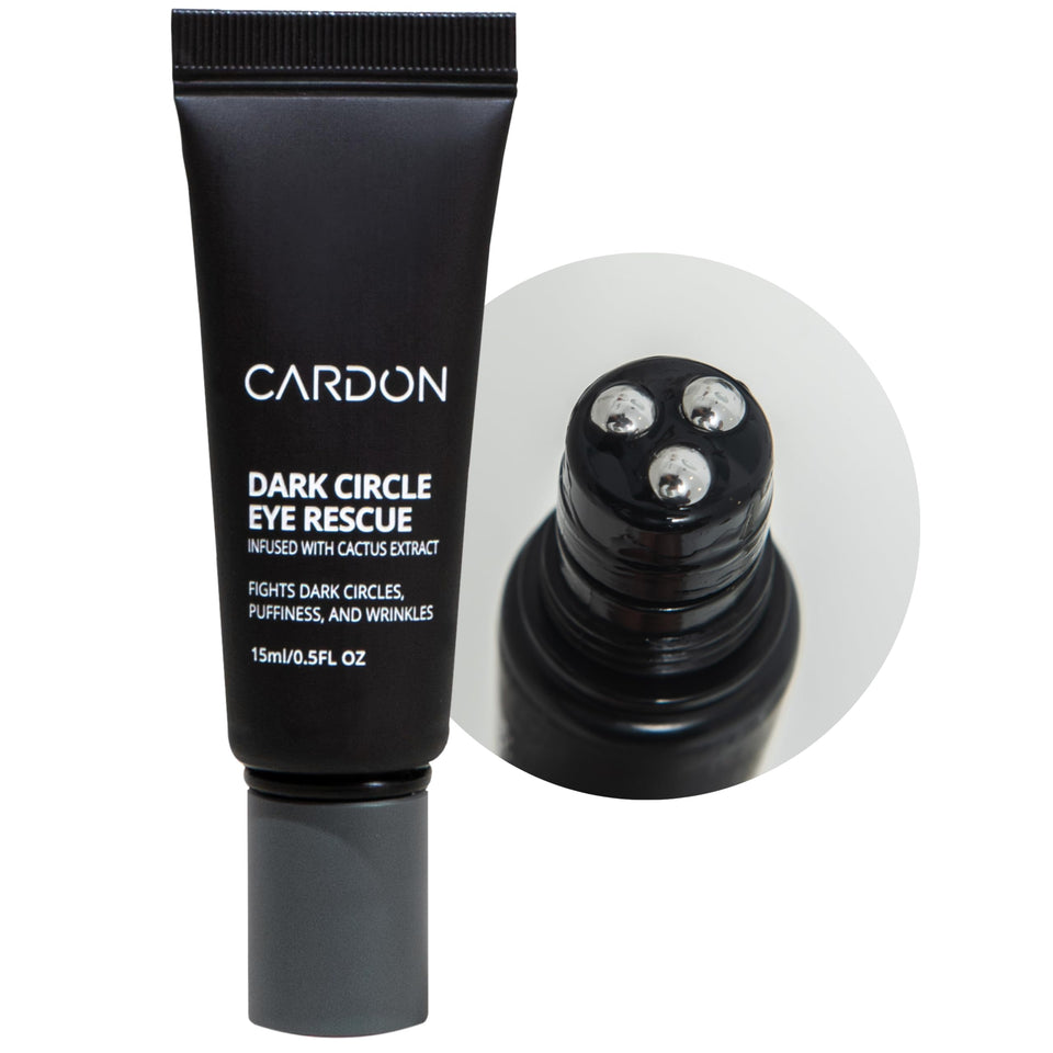 Cardon Dark Circle Rescue eye stick in use for cooling under-eye care.
