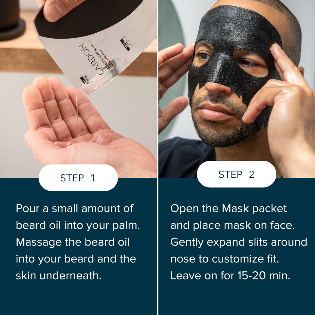 Cardon mask with expandable nose slit for a comfortable fit.