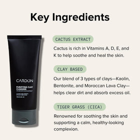 Cardon men's clay texture close-up featuring kaolin and bentonite minerals