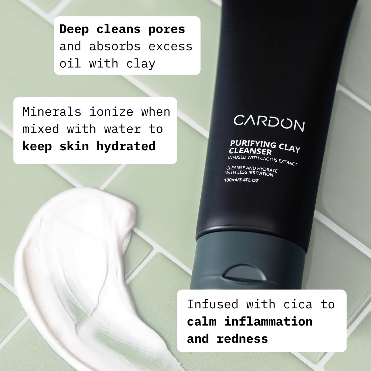 Cardon men's wash bottle close-up highlighting oil-control foamy lather