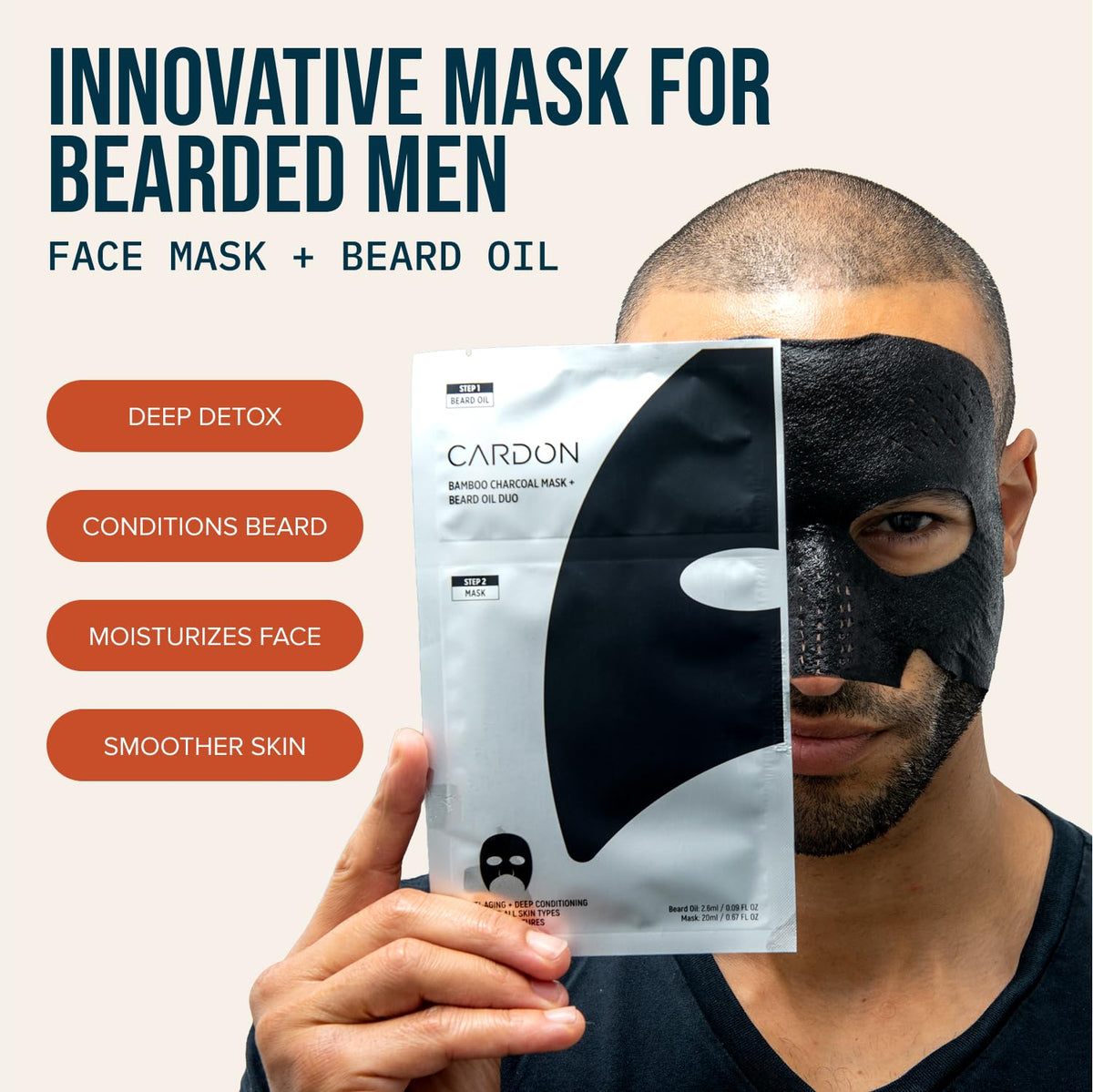 Cardon premium beard oil nourishes and softens facial hair.