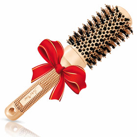 Care Me Salon Boar Round Brush with 1.7-inch barrel for smooth straightening.