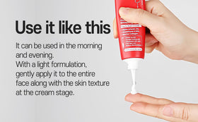 CARE:NEL Whitening Cream fast absorbing swatch suggests instant comfort during routine.