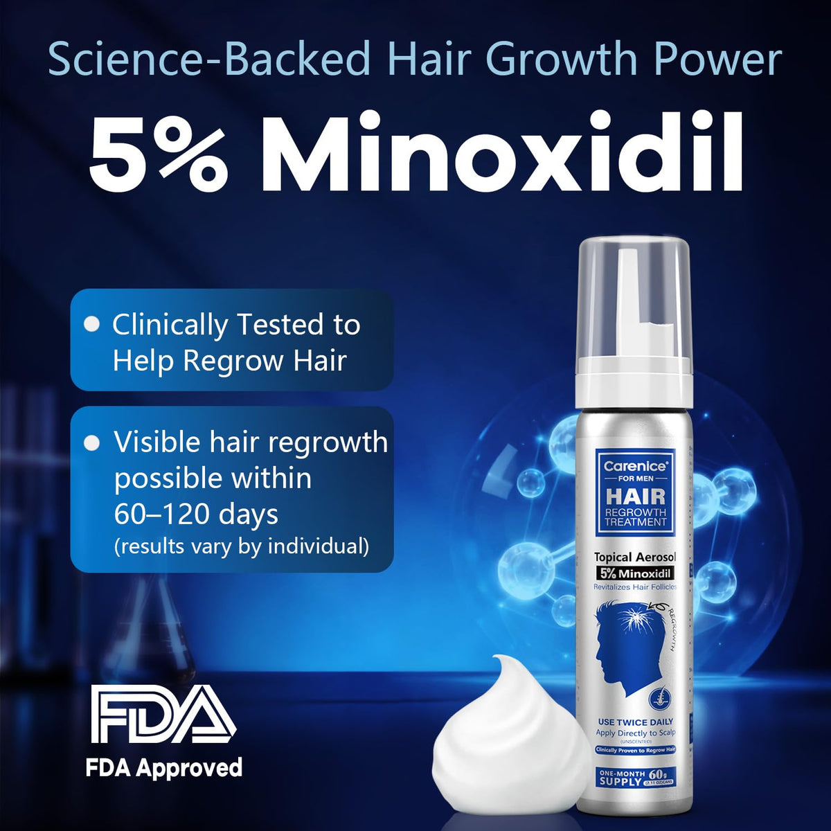 CARENICE unscented minoxidil foam suitable for fragrance-sensitive users