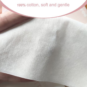 Careboree face drying towel close-up reveals soft, dense cotton fibers.
