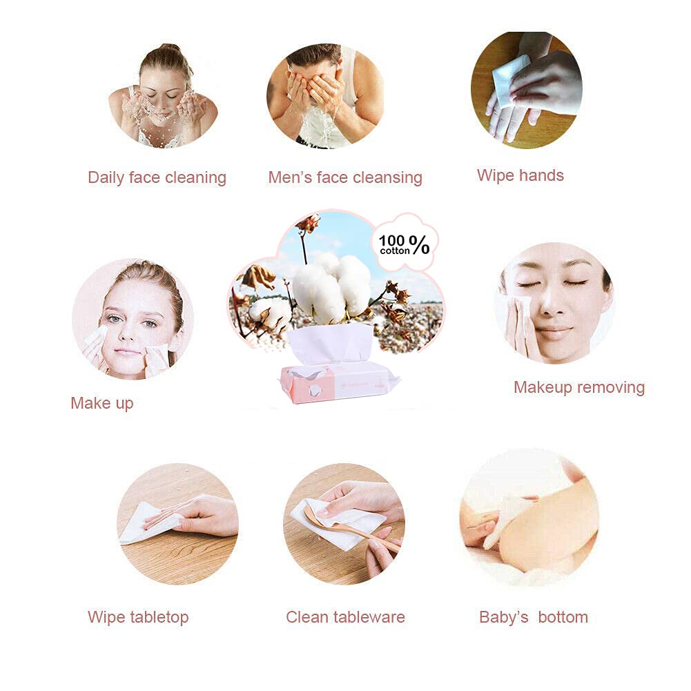 Careboree makeup removal wipe use showing gentle cotton surface.