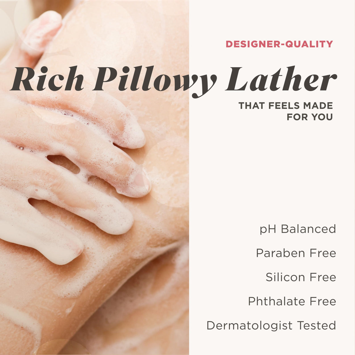 Caress amber and musk scent finish for warm, lasting aroma