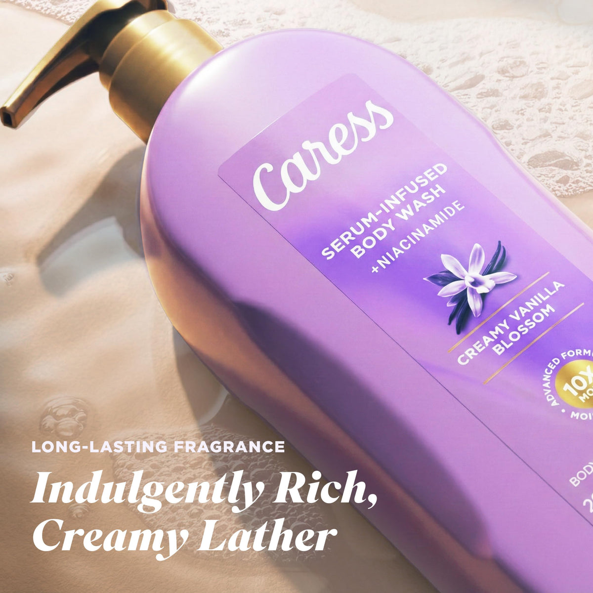 Caress pH-balanced formula label emphasizes skin-friendly cleansing.
