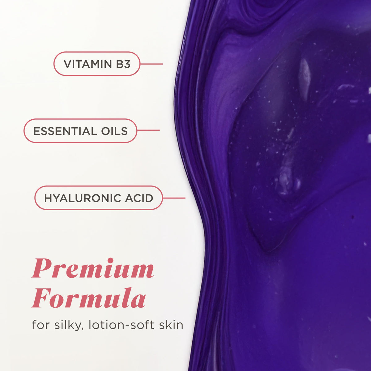 Caress fragrance notes including orchid, rose, and ylang ylang for a luxurious aroma