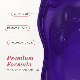 Caress fragrance notes including orchid, rose, and ylang ylang for a luxurious aroma
