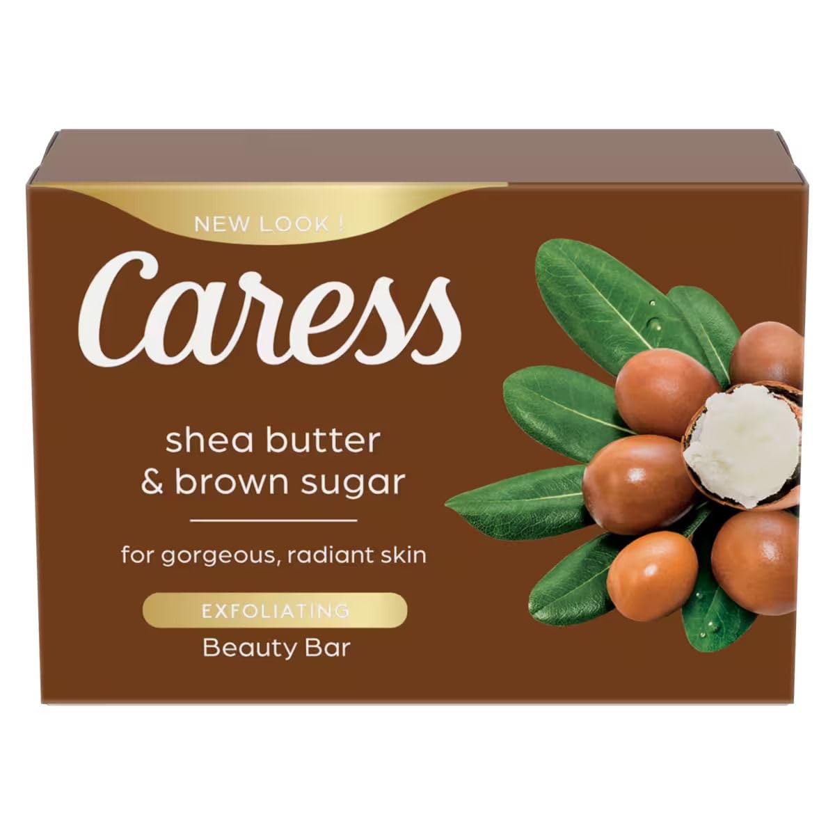 Caress Shea Butter & Brown Sugar beauty bar bundle conveys value and pampering.