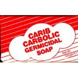 Carib Jamaica Carbolic Soap bar closeup, rich lather and refreshing scent.