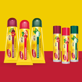 Carmex Daily Care SPF 15 cherry lip balm tube provides daily moisture on the go