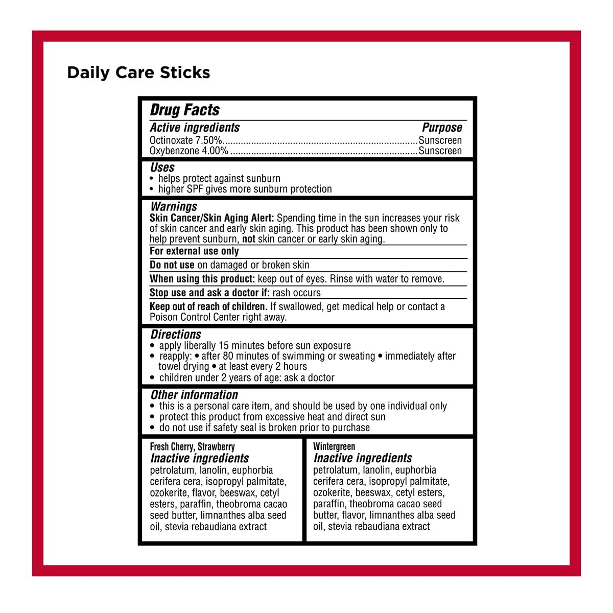 Carmex Daily Care pack open tubes highlights flavors and formats