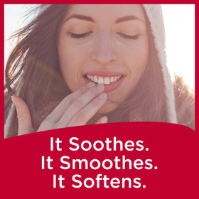 Compact Carmex strawberry lip balm tube fits easily in pockets and purses.