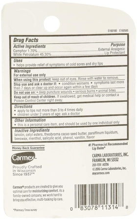 Carmex lip balm tubes fit into daily routines for reliable care.