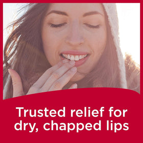 Carmex lip balm tubes offer a subtle sheen with protective moisture.