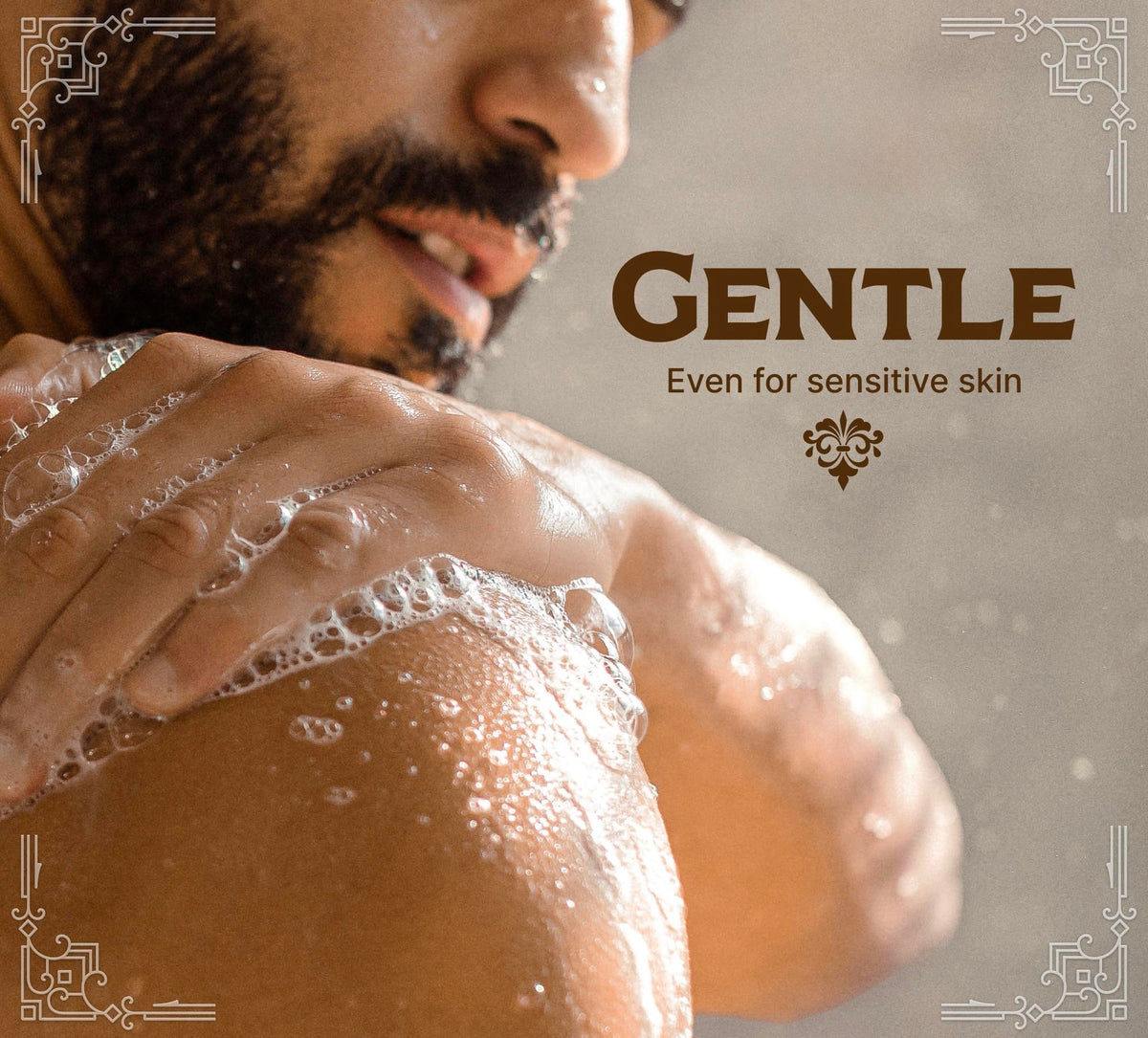 Carolina Castile Soap Almond lather close-up highlights creamy, non-drying foam.