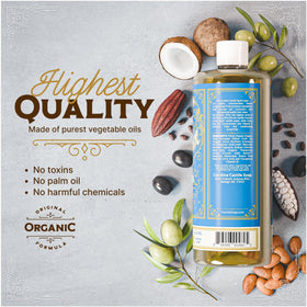 Creamy lather from olive and coconut oils gentle on sensitive skin.